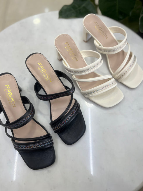 Vintage Double Strap Slid on Heels